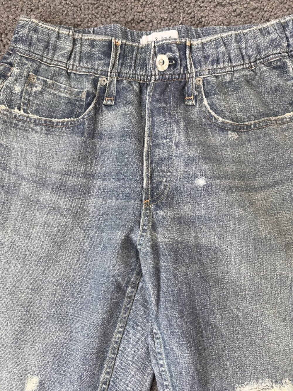 rag & bone Distressed Light Blue Denim Jogger Pants - Picture 2 of 15